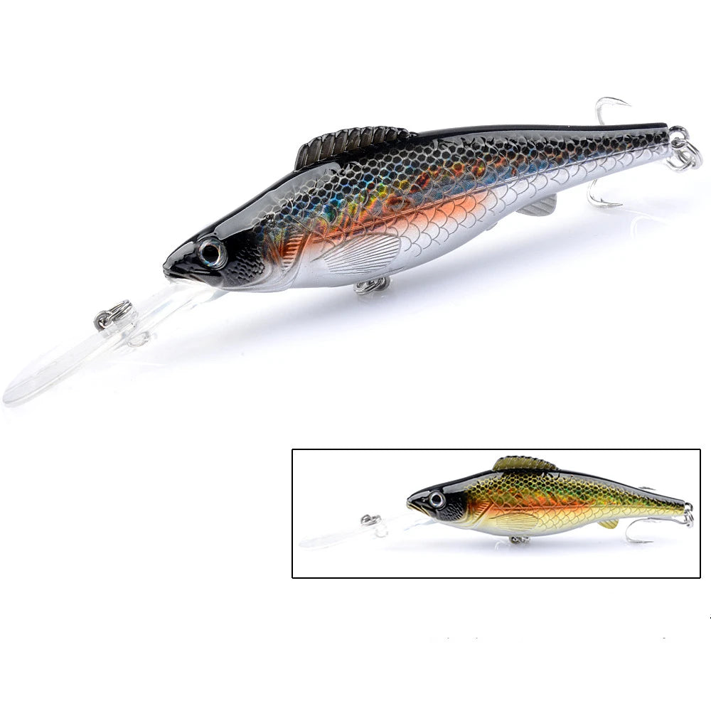 SNEDA Deep Diving Long Tongue  Minow  Fishing Lure 15g 13cm Floating Freshwater  Mandarin Fish Bait