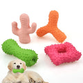 New Pet Dog Toys Cute  Cactus Triangle Fork Prickly Bone Design Bite-Resistant Clean Teeth Sound Latex Dogs Chew Toy