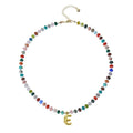 European American 26 Bubble Letter Unisex Gold Plated Silver Quartz Pendant Bohemian ABACUS Beads Necklace Natural Jewelry