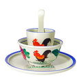 Chinese Style Rustic Rooster Melamine Dinnerware Set Melamine Plates and Bowl for Dinner