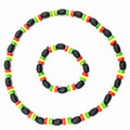 Factory Price Colorful Wood Jamaica Reggae Bead Necklace Bracelet Set