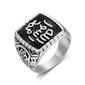 18k Gold Plated Men Stainless Steel Jewelry Islam Muslim Punk Men Ring