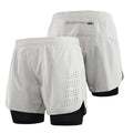 Men's 2-in-1 Casual Workout Running Shorts with 5\" Quick Dry Training Gym Short Solid Canvas Fabric Longer Liner Running Shorts