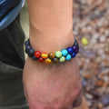Fashion Trendy Handmade Natural Tumble Set Healing 7 Chakra Stone Beads Beaded Adjustable Bracelet Jewelry Women