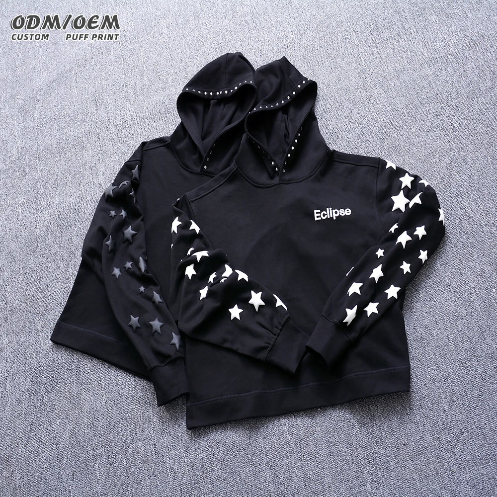 Customized Multi Color 340gsm/360g/380g 3D Puff & Digital Print 100% Cotton Winter Hoodies Sweatershirts for Men
