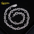 Hip Hop Jewelry Rapper 925 Silver 8.5MM Heart Style Missanite Cuban Link Chain Iced Out Men Infinity Cuban Necklace Chain Link