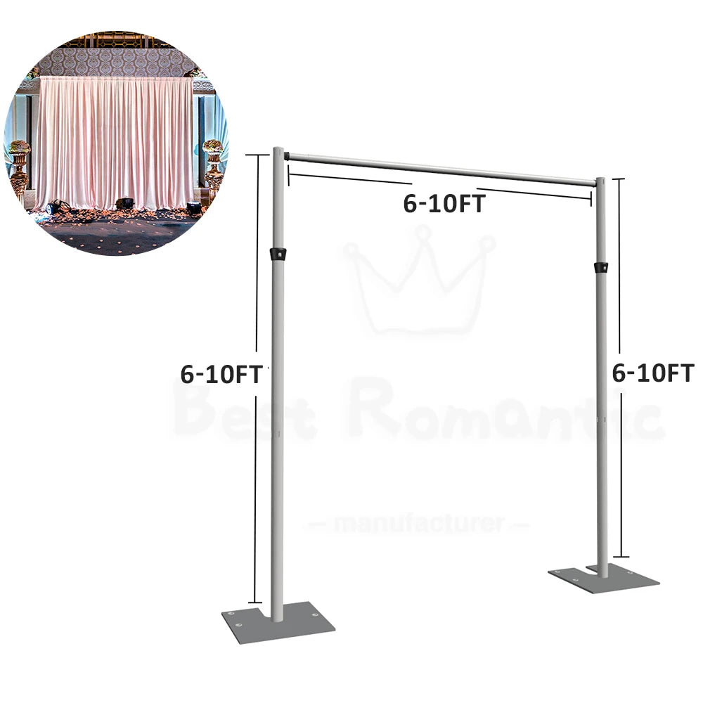 6 Ft-10 ft Iron and Aluminum Pipe and Drape Backdrop Elegant Round Wedding Dome Canopy for Wedding Parties Decoration