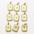 Classic Letters Charms for Jewelry Making 18K Plated Brass Zircon Jewelry Accessories 26 Letters  Charms Alphabets Pendants