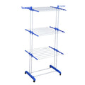 Multifunctional Three-Layer Foldable Flying Wing Towel Clothes Drying Rack 19 Tubes Indoor Floor-Standing Mobile Rack Wholesale