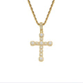 CN332  Brass Prong Setting Zircon Cross Pendants Iced Out Hip Hop CZ Necklace Bling Bling Jewelry