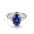 Trendy S925 Silver Lab Grown Sapphire Enamel Prong Setting Ring New Design Jewelry Women's Engagement Wedding Party Anniversary