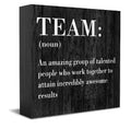 Home Office Desk Shelf Table Decoration Inspirational Team Noun Office Decor Desktop Wooden Box Sign