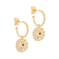 LOZRUNVE 925 Sterling Silver Vintage Gold Plated Vermeil Hammered Moon Star Hoop Earring Jewelry