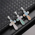 Hip-hop Brass Colorful Cross Pendant  Zircon Necklace  Jewelry for Men and Women