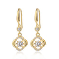 New Fashion Summer 925 Sterling Silver Four-leaf Clover Zircon Flower Pendant Women's Cute Earrings for Girls