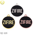 Custom Handmade Bracelet Fitting Round logo Enamel Accessory Brand Metal Necklace Tags Pendant