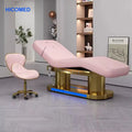 New Arrival Luxury Electric Adjustable Massage Table Bed With 4 Motors LED Light Side Control Facial Beauty Bed