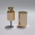 Free Sample 18/410 Aluminum Shiny Gold Cream Pump Chicken Mouth Cosmetic Dispenser Pump Treatment Pump with Aluminum Full Cap