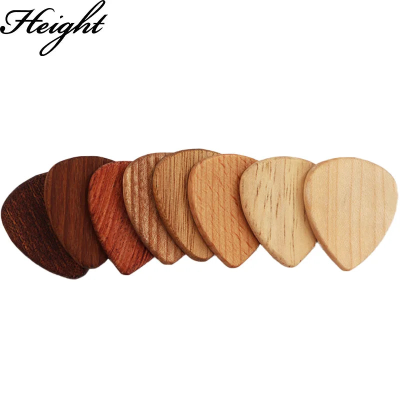 Height Wooden Guitar Picks - Natural Multi-Wood Types (Maple/Rosewood) 3.5x3cm Size & 3mm Thick Handmade Durable