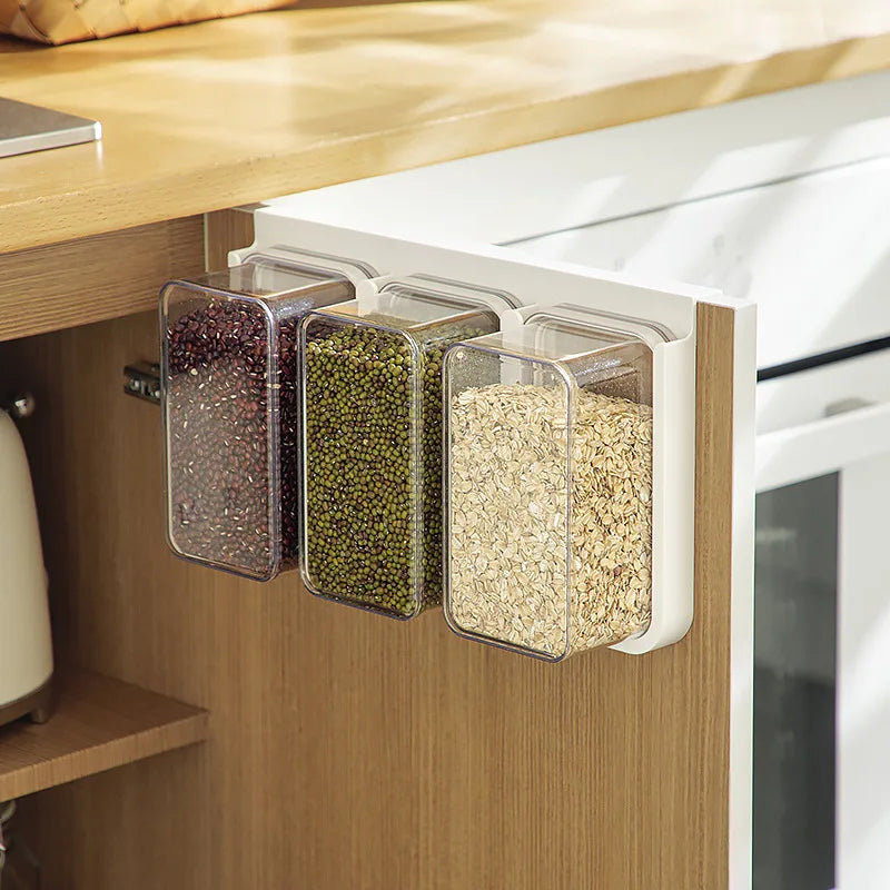 3 Sizes BPA-free Clear PET Airtight Food Storage Container Cereal Organizer for Kitchen Pantry Organization