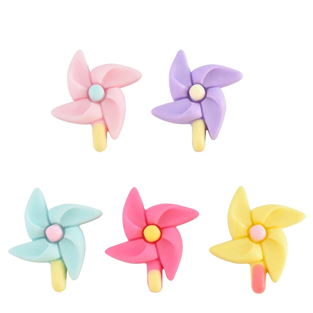 Cute Resin Windmill Flat Back Cabochon for Phone Decoration DIY Accessories Jewelry Making