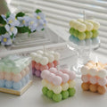 Factory Wholesale Cute Bubble Scented Candle Gift Girls Bedroom Ins Tray Ornament Aromatherapy Candle Magic Cube Candle
