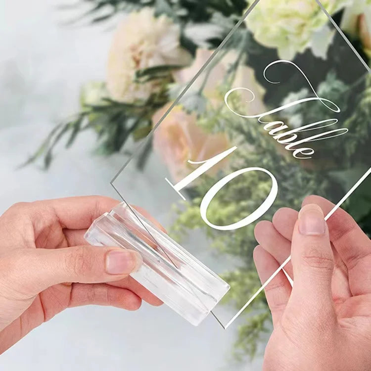 Frosted Arch Acrylic Table Numbers for Wedding Reception Table Number Centerpiece Set with Holder Anniversary Party Wedding