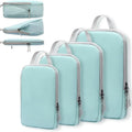 Hot Selling Custom Logo 4-Piece Set Diamond Pattern Compression Travel Storage Bag Nylon Clothes Organizer Packing Cube
