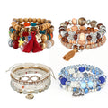 New Hand Made Beach Female Jewellery Bracelet Lot and Personalised Elastic Charm Bracelet Set for Women in Bulk