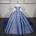 Luxury Beading Navy Blue Quinceanera Dresses Lace Applique Off the Shoulder Sweet 16 Dress Prom Gowns 1115