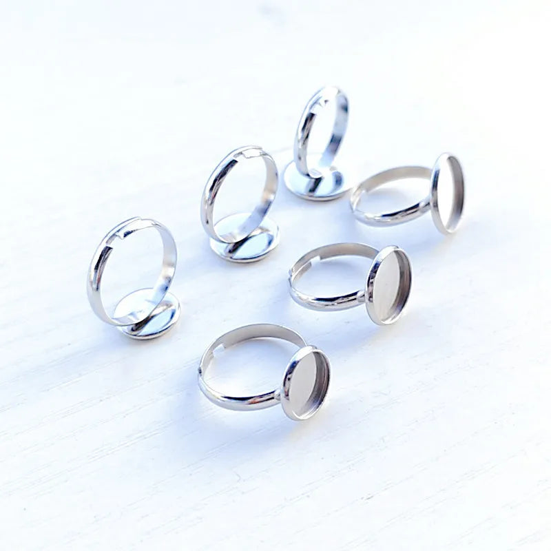 316 Stainless Steel Interfingered Tow Accessory Ring with Gemstone