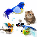 Pet Plush Toys Simulation Small Calling Bird Relieve Boredom Artifact Suspend Sounds Feather Teasing Bird Cat Dog Plush Toys
