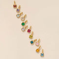 Dainty Women Birthday Gift Custom Gemstone Necklace Stainless Steel Zircon Square Birthstone Pendant Charm