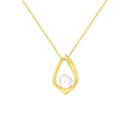 GPN40 Fine Jewelry 14K Gold Plated Classic Style Irregular Ingot Shell Pearl Pendant Necklace