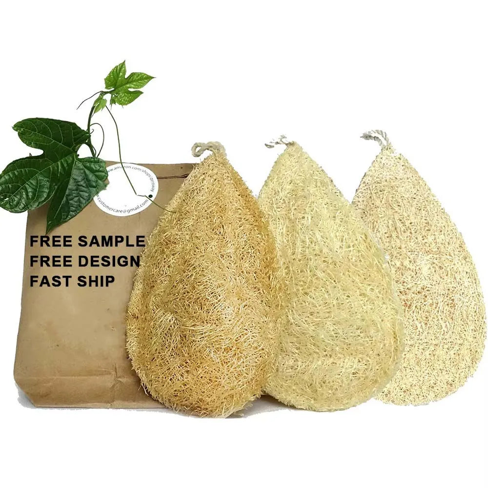 Custom Logo Dish Sponge Natural Loofah Sponge Kitchen Biodegradable Cellulose Sponge Eco Friendly Dishwashing Scouring Pad