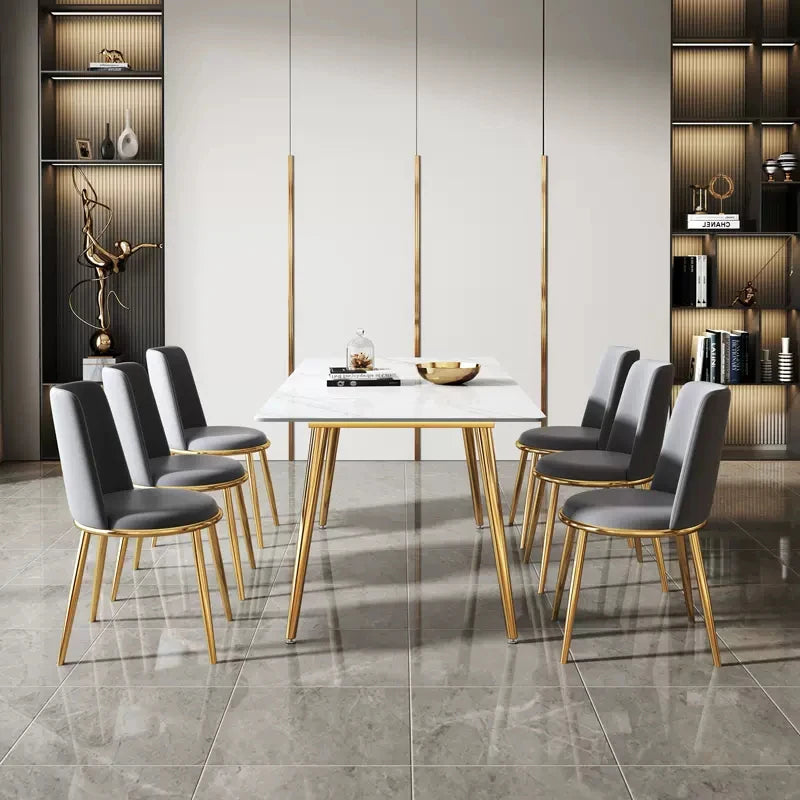 Custom Made in China Square White Modern Dining Table Set