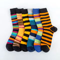 Custom logo  Superior Quality Colorful Various rainbow  Stripe Pattern Socks Colorful Cute Socks for Men
