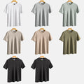 Men's Casual Cotton T-Shirt Summer Solid Pattern Short-Sleeved Seamless and Loose Fit Plus Size Clothing