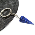2026 Lucrative Price divining spirit pendulum hexagonal key chain pendant healing energy Lapis Lazuli key chain Folk Crafts