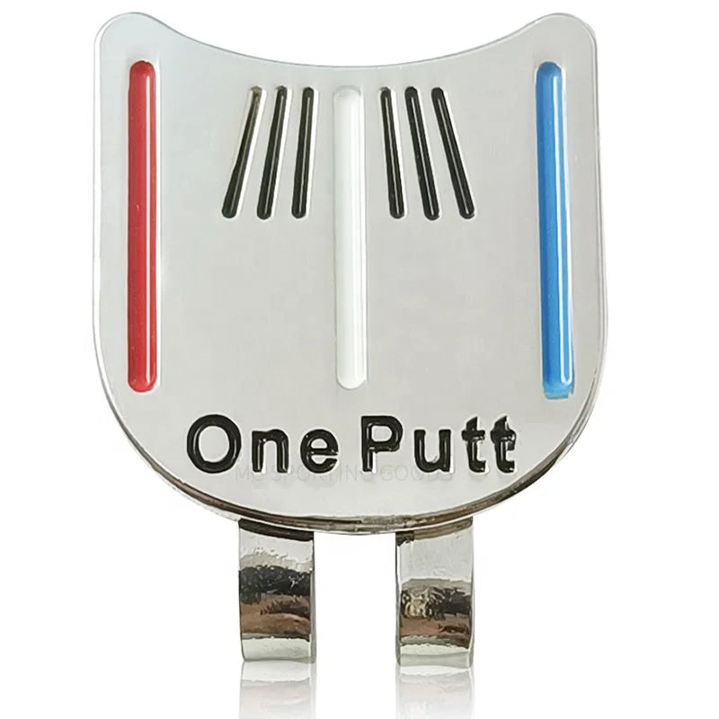 100pk One Putt Golf Ball Marker Iron Divot Alignment Tool with Magnetic Hat Clip 100% Metal Material