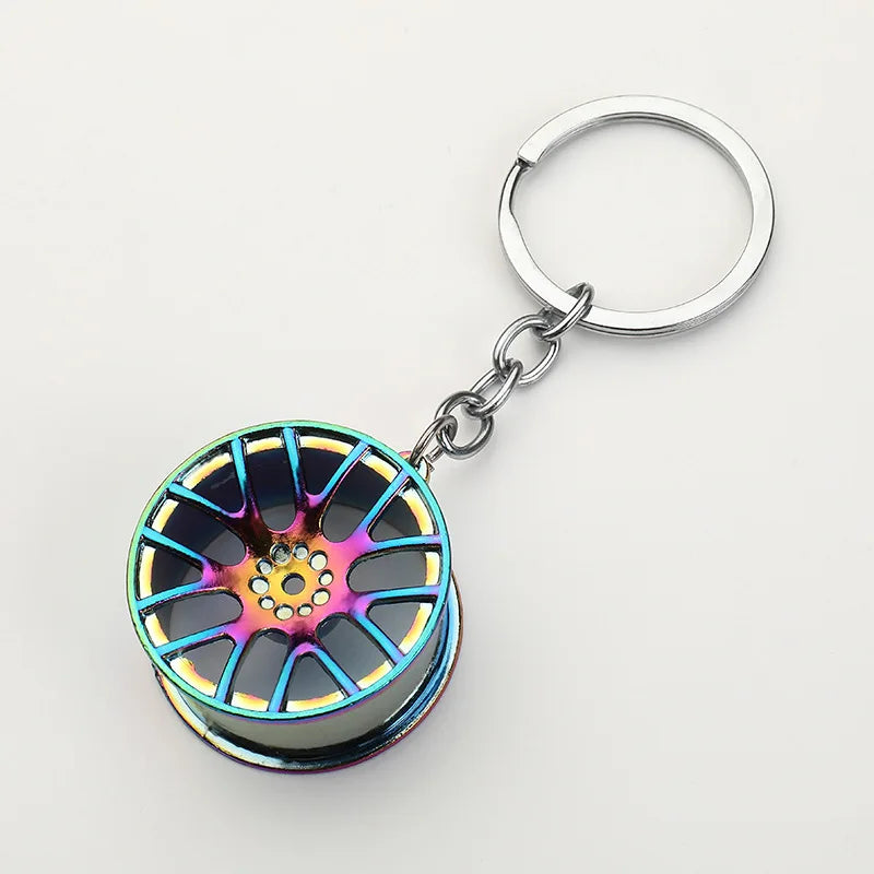 Car Modification Accessories Small Gifts Men'S Metal Wheel Hub Pendant Wheel Hub Creative Car Speed Gearbox Key Chain