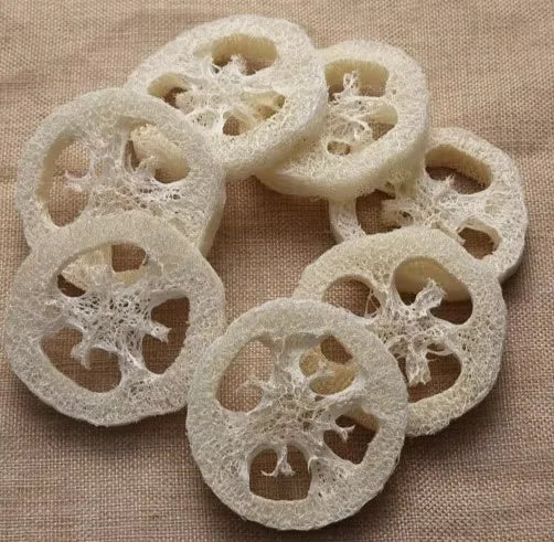 1.25cm Natural Luffa Cuts Loofah Sponge Slices Loofah Bamboo Soap Making Holder for Brush Usage and Soap Creation
