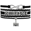 Factory Custom Made Infinity Love Photographer Camera Charm Leather Wrap Bracelets for Women Friendship Photography Bracelet