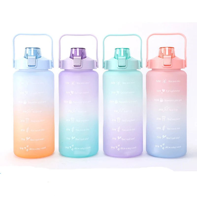 Customized Print Design 2000ML 68OZ PET Material BPA Free Large Plastic Water Bottles with Hand for Sport and Fitness