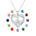 GP58 925 Sterling Silver Fashion Cubic Zirconia CZ Birthstone Charms Love Heart DIY Necklace Pendant for Women Fine Jewelry Gift