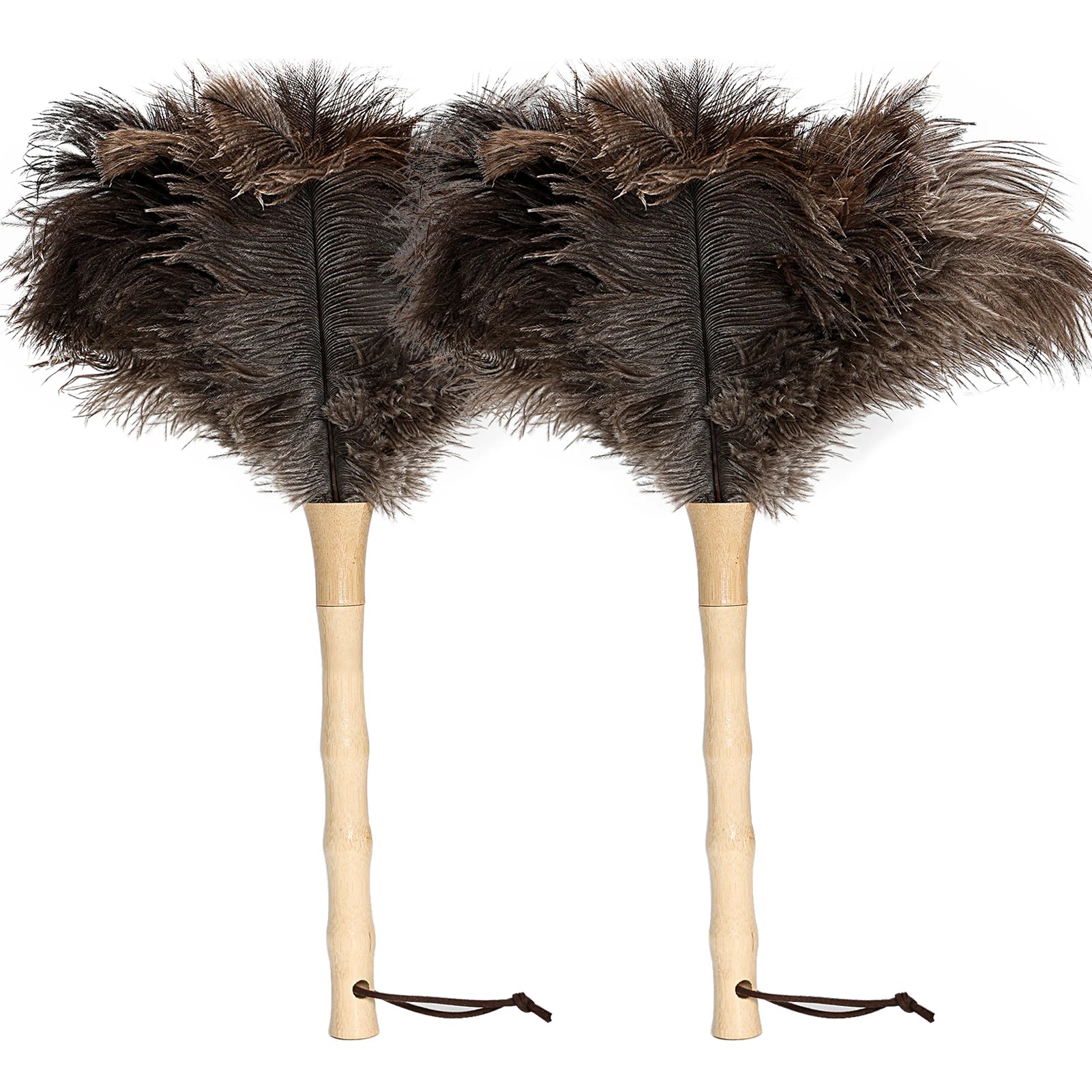 Mini Handheld Ostrich Feather Duster Anti-Static Soft Cleaning Duster Brush for Computer Keyboard Office Desktop
