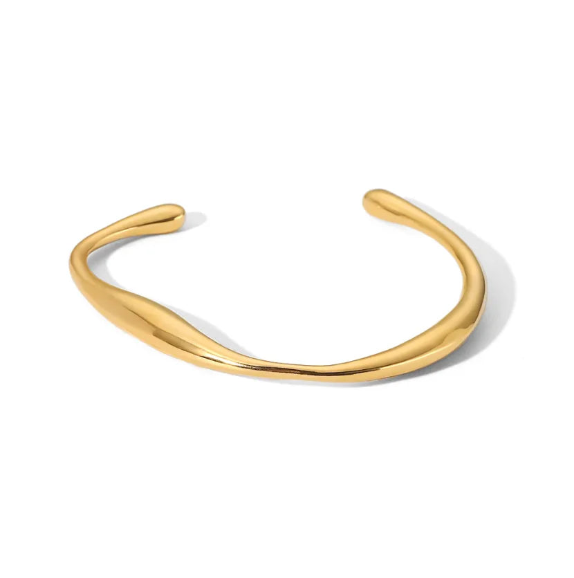 Inspire Jewelry 2024 New Arrival Fashion Jewelry Abstract Curved Circle Wave Bracelet Open Cuff Bangle Bracelet for Women
