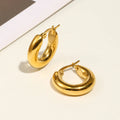 18K Gold Plated Non Tarnish Jewelry Thick Hoop Earrings Stainless Steel Gold Hoop Earrings Jewelry Making Suppliers
