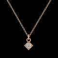 Lab Grown Round Cz Necklace Square Shape Necklace Tiny Cz Necklace