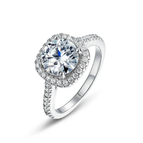 0.5 Carat Luxury Engagement Wedding Ring Fine 925 Sterling Silver 1.5ct Moissanite Diamond Jewelry Rings for Women